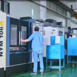 In-house precision tooling workshop featuring advanced vertical CNC machining centers for silicone molds.