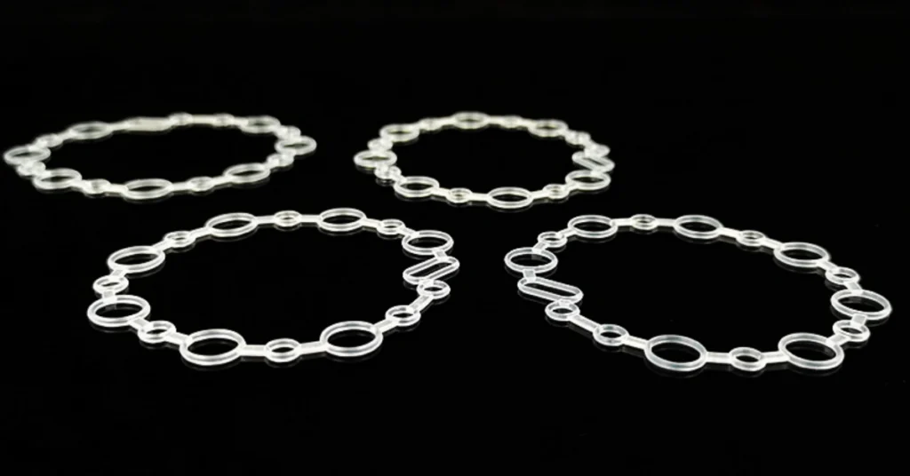 High-precision ISO10993 compliant liquid silicone O-ring designed for medical sealing applications, featuring high transparency and porous structure