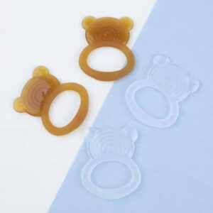 Food-grade silicone baby teether designed for infant gum soothing.