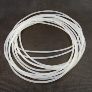 Precision silicone washer for industrial sealing assemblies.