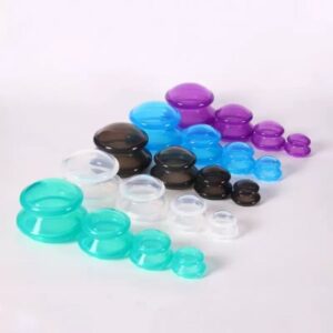 Silicone cupping set for skincare and anti-aging applications.