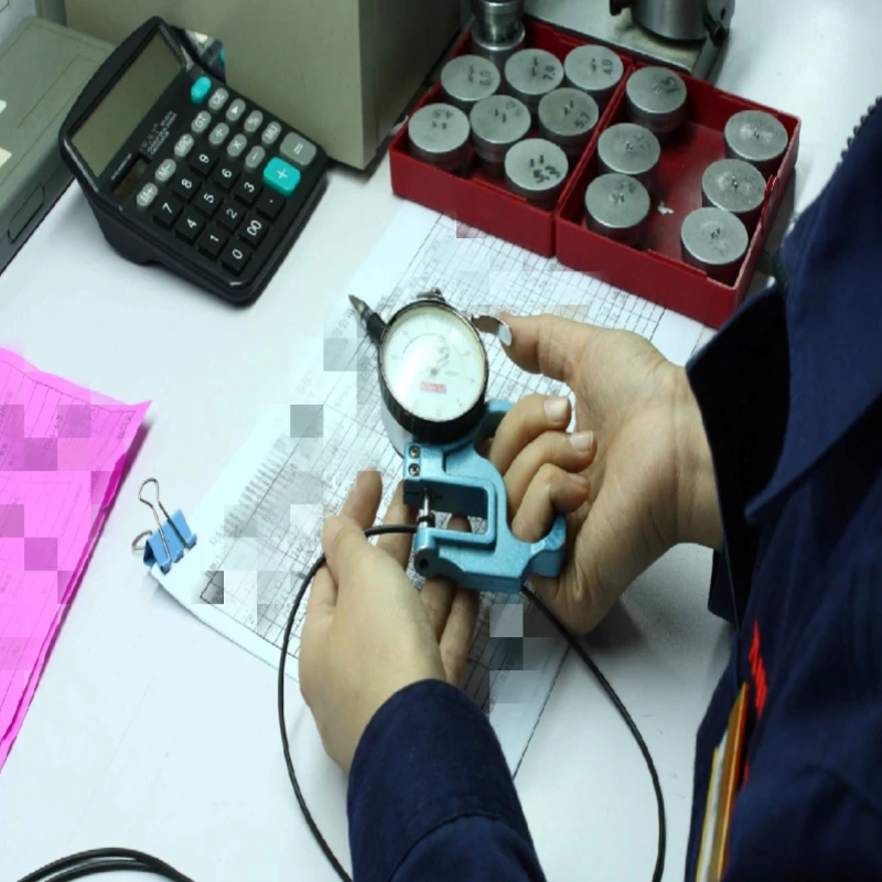 Shore A hardness inspection of custom silicone components as part of quality control and validation procedures.